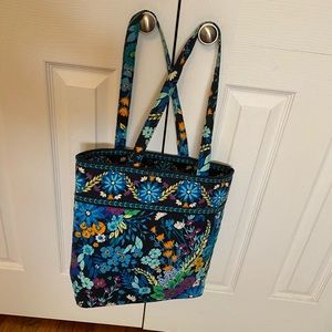 Vera Bradley, tote, midnight, blue floral pattern